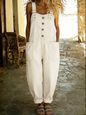 Women's Casual Denim Jumpsuit With Adjustable Buckle