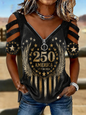 American Style Short Sleeve Off Shoulder Shirt
