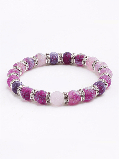 Alzheimer's Disease Purple Agate Stretch Bracelet